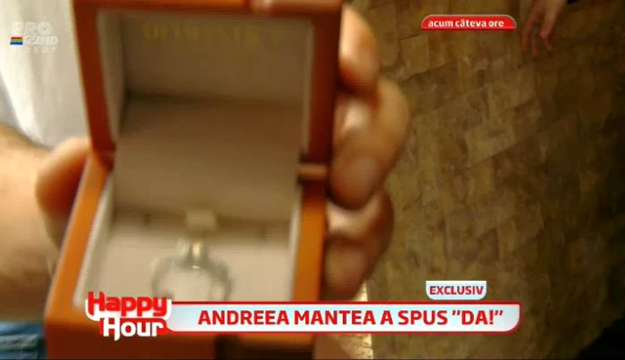 Ştefan Stan a cerut-o de soţie pe Andreea Mantea. (capturi Pro TV)