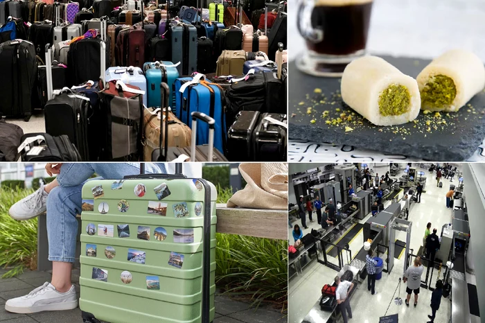 bagaje in aeroport marțipan și control de securitate