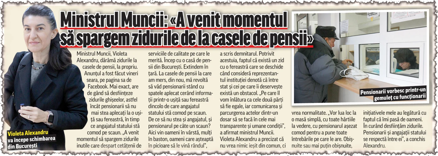 În ziarul de ieri, v-am  prezentat iniţiativa  ministrului Muncii
