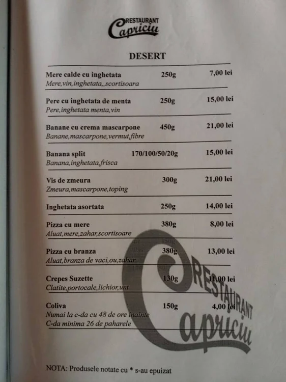 coliva restaurant capriciu suceava 