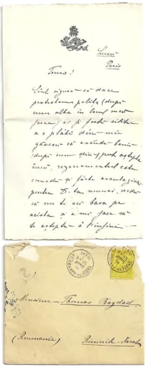 Anna Bagdad îi scrie de la Paris fostului soţ (Toma devine „Monsieur Thomas Bagdad”)