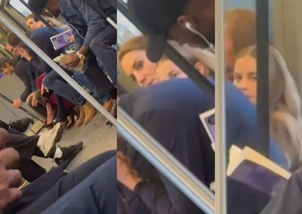 Prințesa de Wales, Kate Middleton, și fiica sa, prințesa Charlotte, în metrou. 
