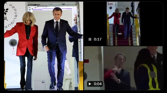 Emmanuel a părut surprins de gestul soției. FOTO Captură video X Press TV Français