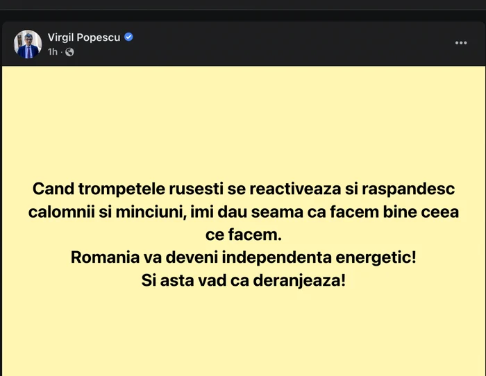 Raspunsul lui Virgil Popescu pentru George Simion FOTO Facebook