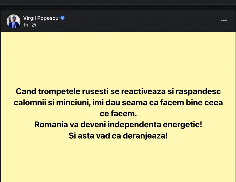 Raspunsul lui Virgil Popescu pentru George Simion FOTO Facebook