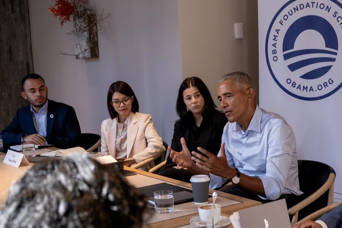 Adriana Preda alături de Barack Obama. Sursa foto: We Radio Sfântu Gheorghe