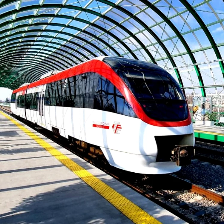 Tren Bombardier Talent al Transferoviar Călători la Aeroportul Otopeni