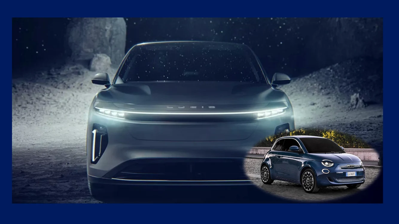 Automobile cu motoare electrice si baterii : Lucid Gravity si Fiat 500