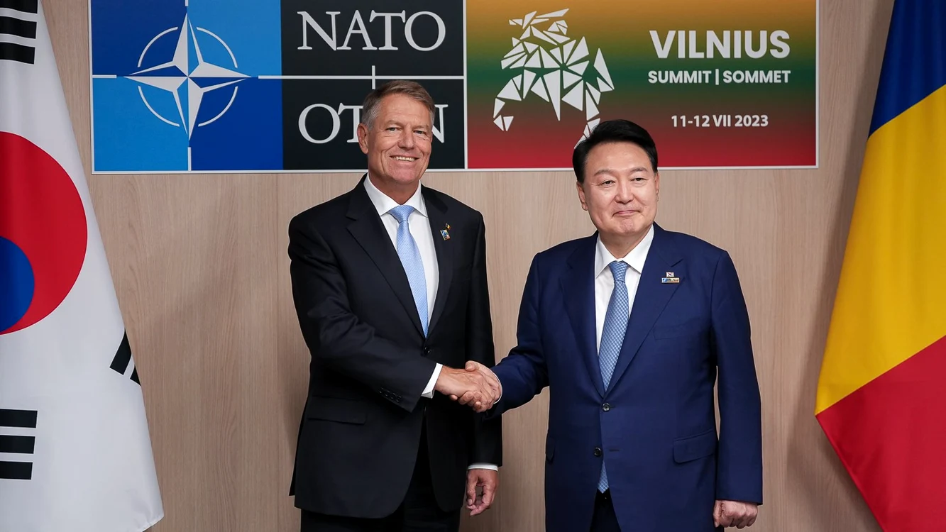 Iohannis, alături de omologul sud-coreean FOTO: Twitter
