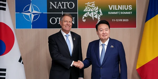 Iohannis, alături de omologul sud-coreean FOTO: Twitter