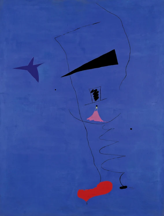 Tabloul "Peinture (Etoile Bleue)" pictat în 1927 de Joan Miro