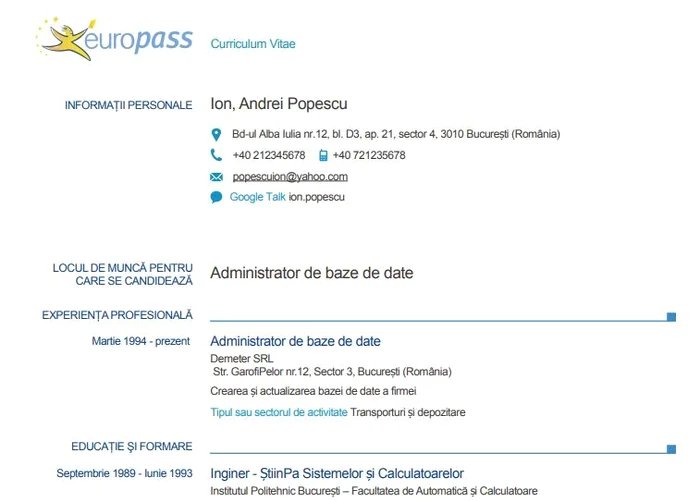CV Europass model română ce înseamnă, de unde îl descarci şi cum se completează jpeg