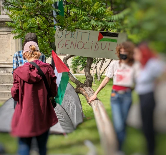 „Opriți genocidul”, cer studenții români - Foto Facebook
