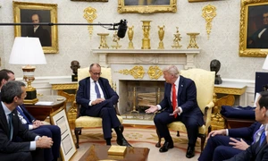 Donald Trump Friedrich Merz Biroul Oval FOTO EPA EFE jpg