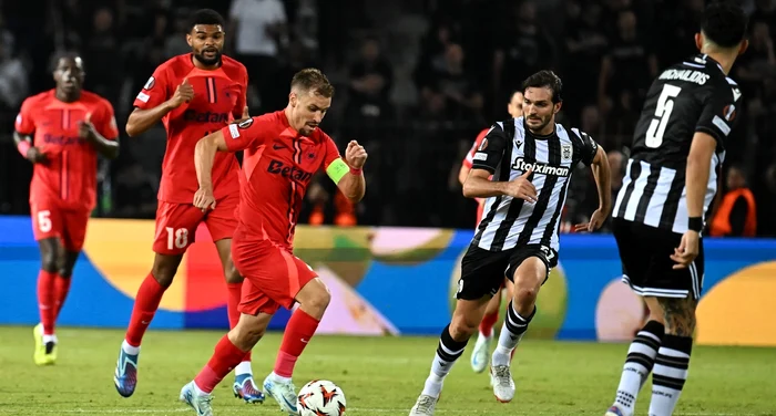 FCSB și PAOK s-au întâlnit și în grupă, românii impunându-se cu 1-0 la Salonic. Foto Sportpictures