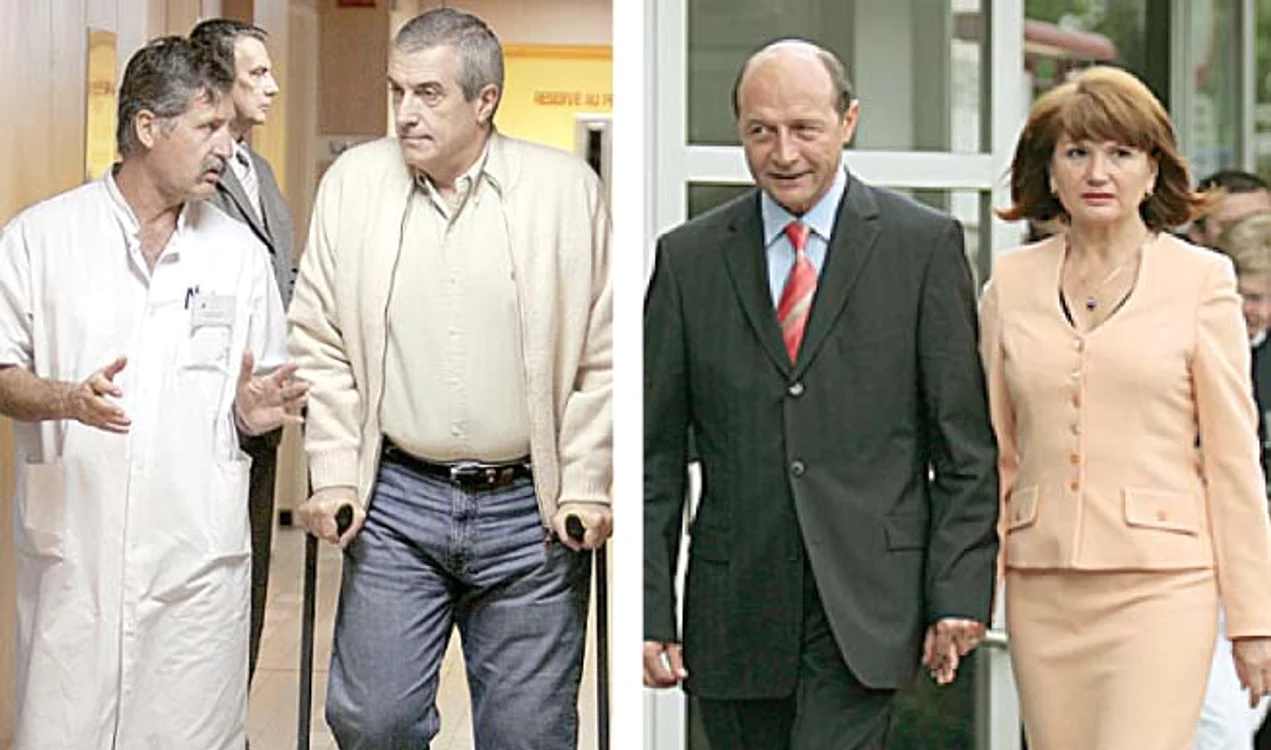 Tăriceanu şi Băsescu, doi dintre  numeroşii oficiali care au apelat  la medici din străinătate