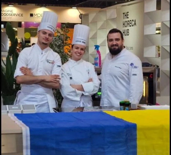 Andrei Miron, primul din stânga, la Alimentaria Barcelona FOTO Consulatul României Barcelona