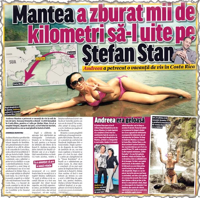 Andreea, vacanță  de trei  săptămâni în Costa Rica