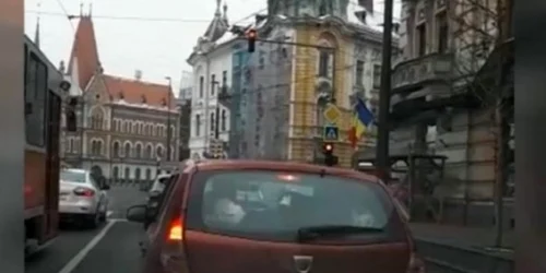 cluj copil automobil. foto captura video