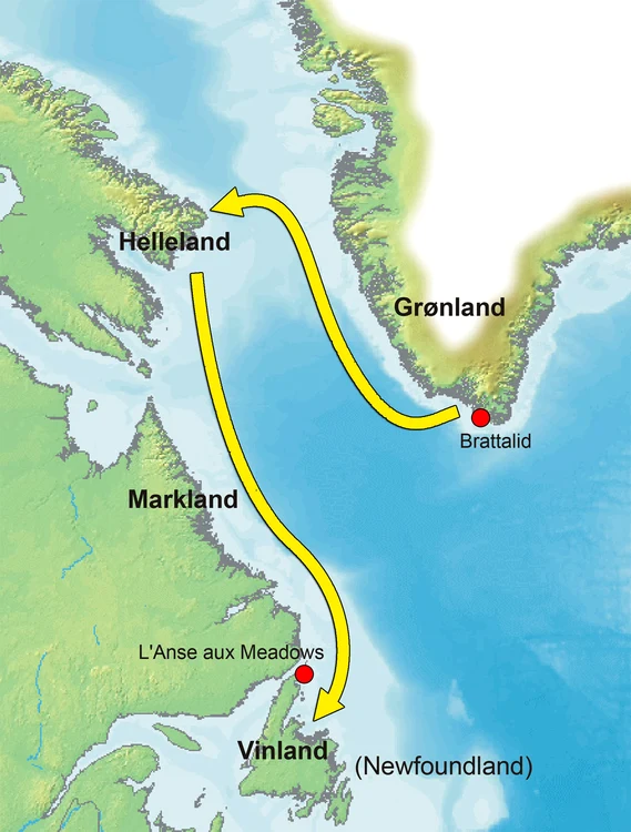 Itinerarul spre Vinland și teritoriile descoperite de vikingi 