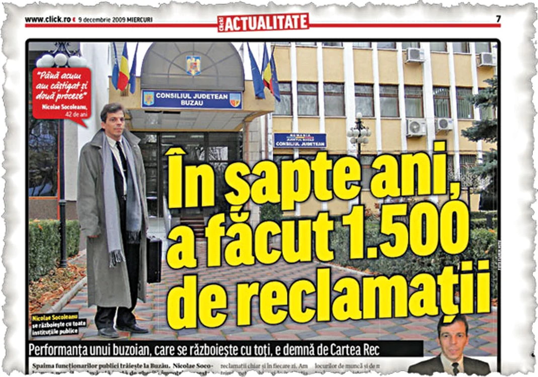 Click! v-a relatat, în decembrie  2009, povestea procesomanului  din Buzău
