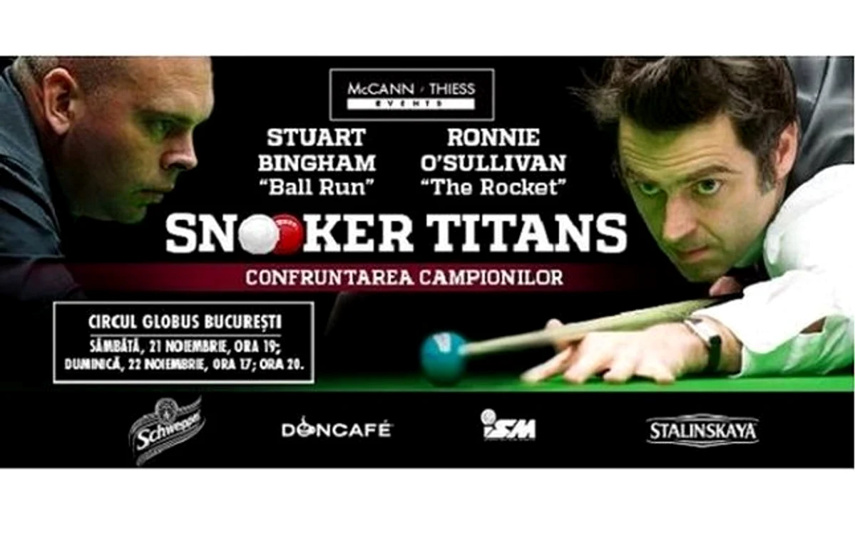 Ronnie O' Sullivan va juca la Bucureşti contra lui Stuart Bingham