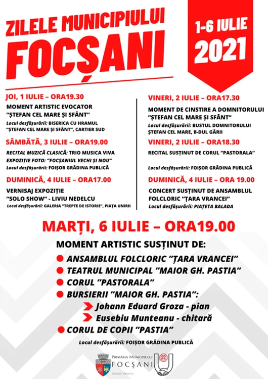 zilele orasului focsani program