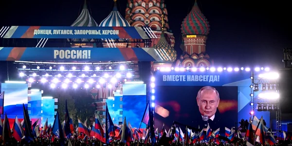 Vladimir Putin, discurs în Piața Roșie din Moscova, 30 septembrie 2022 | Foto AFP