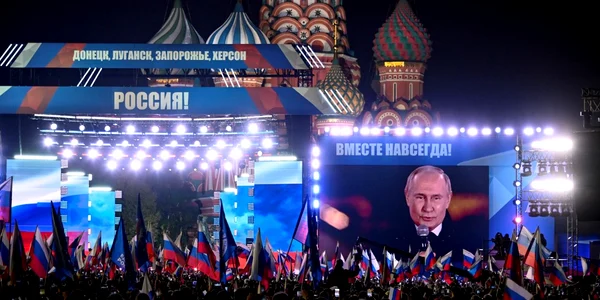 Vladimir Putin, discurs în Piața Roșie din Moscova, 30 septembrie 2022 | Foto AFP