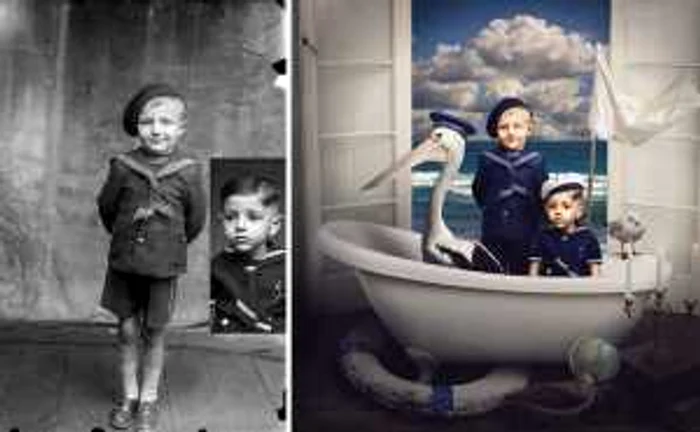 Pozele semnate de Costică Acsinte au fost colorate şi retuşate de un fotograf australian FOTO: Boredpanda.com