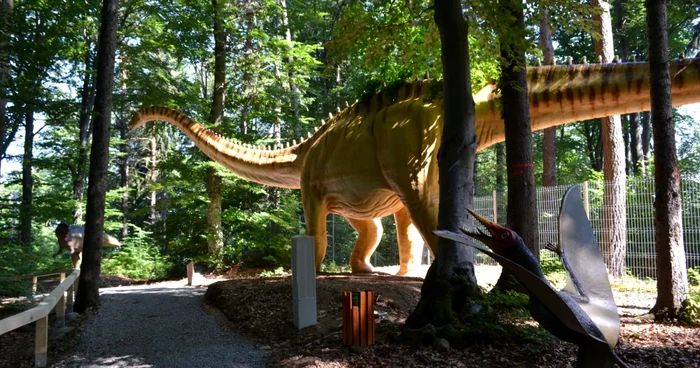 O noua expoziţie cu animale preistorice poate fi admirată la Dino Parc Râşnov FOTO Adevărul