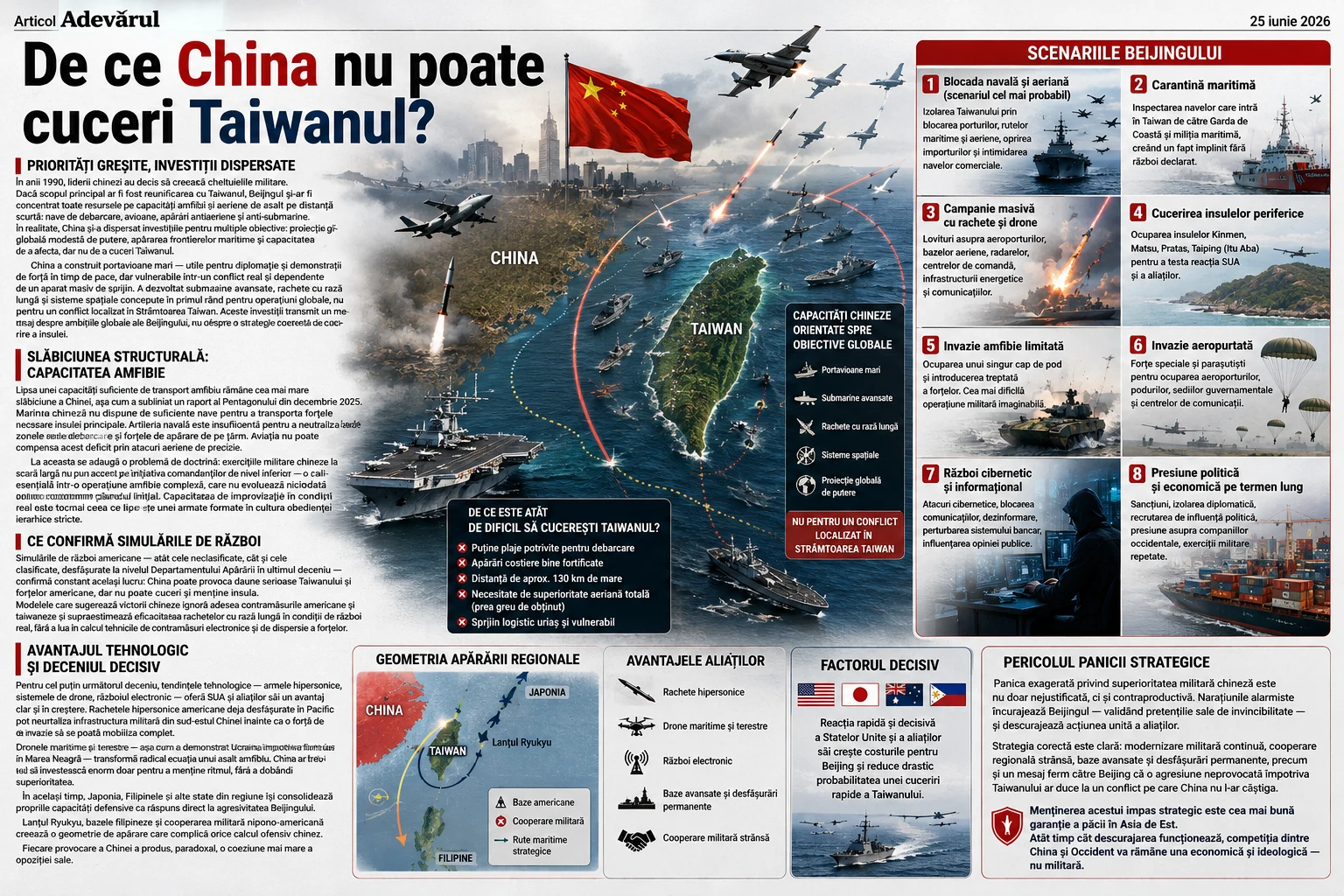 De ce China nu poate cuceri Taiwanul?