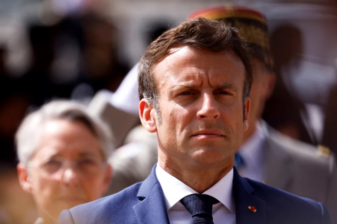 Emmanuel Macron a emis un comunicat de presă alături de liderii din alte patru state FOTO EPA EFE