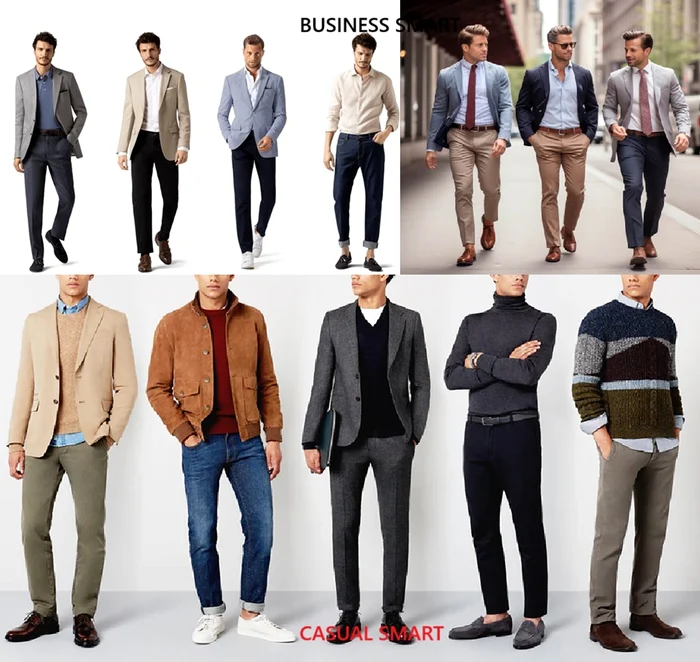 Colaj ținute Business smart vs Casual smart