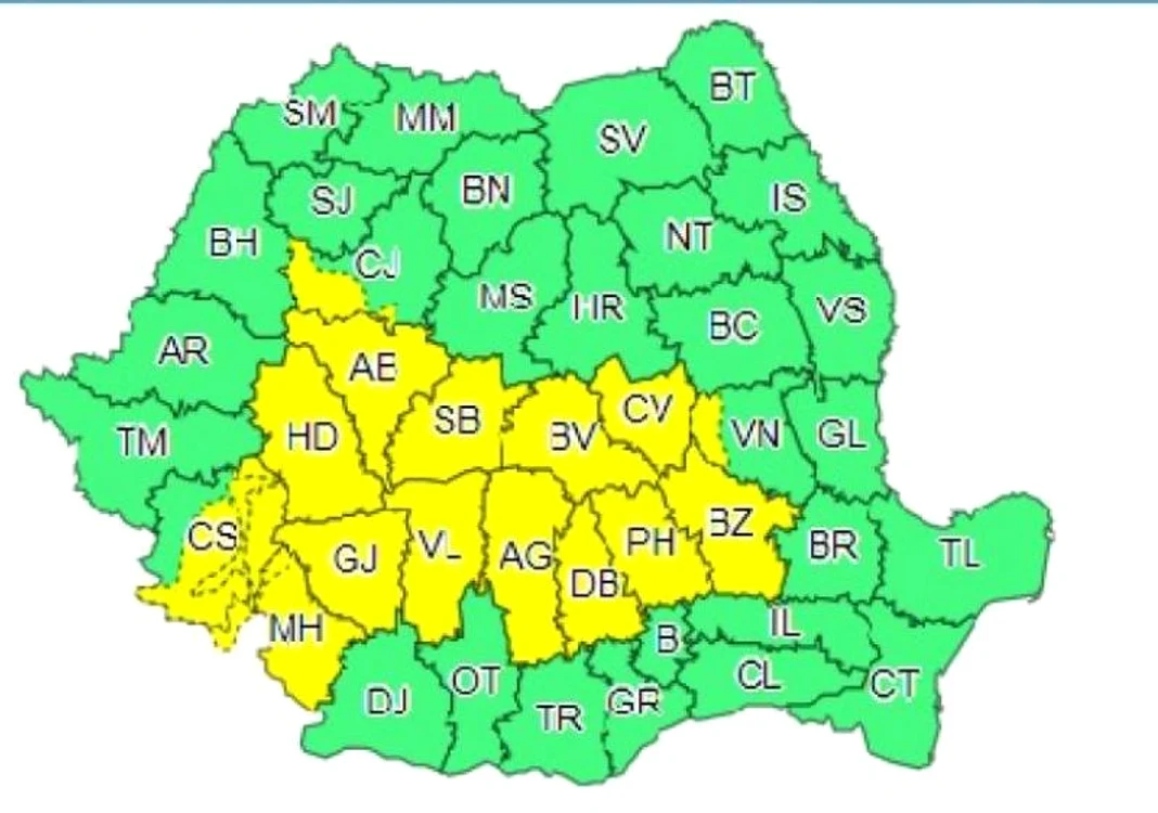 
    Până la noapte, ora 23.00, în centrul țării va fi vreme severăSursa foto:  Administrația Națională de Meteorologie  