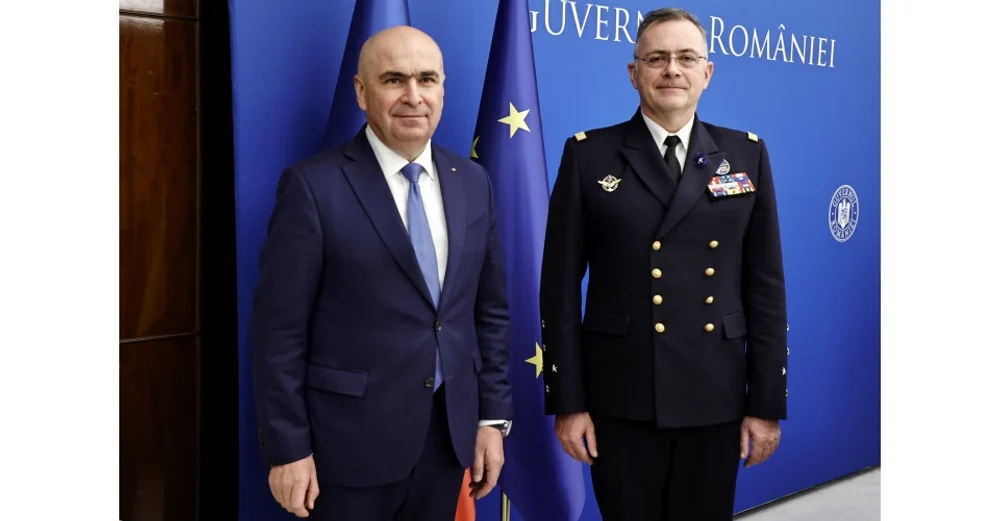 Premierul Ilie Bolojan și amiralul Pierre Vandier au discutat despre priorităţile României în cadrul NATO