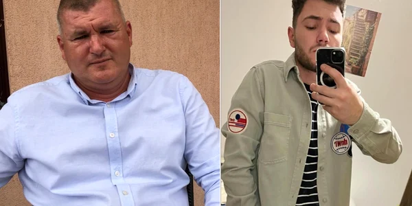 Inginerul agronom Nicolae Neamțiu din Sibiu și fiul său Andrei Colaj jpg