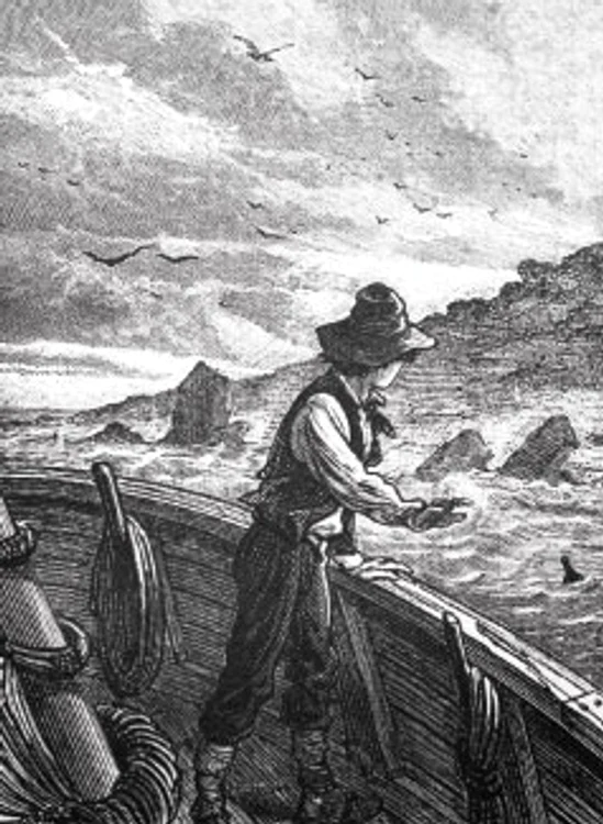 Ilustraţie din romanul „Insula misterioasă“, volumul II