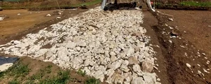 Pentru construcția vechiul drum roman Alblimes a fost folosit calcarul alb, care a fost așezat cu grijă ca fundație pentru platformă (© René Wollenweber, LAD)