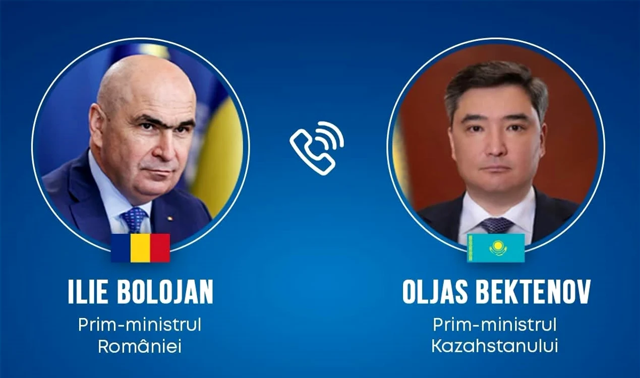 Ilie Bolojan şi Olzhas Bektenov. FOTO:  Guvernul României
