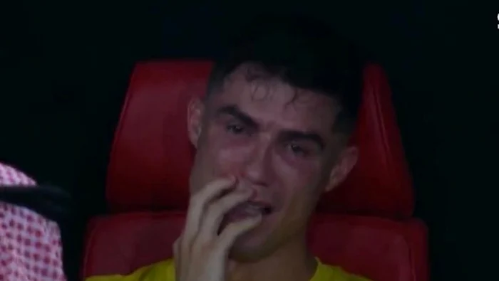Cristiano Ronaldo nu și-a putut stăpâni lacrimile. Captură X