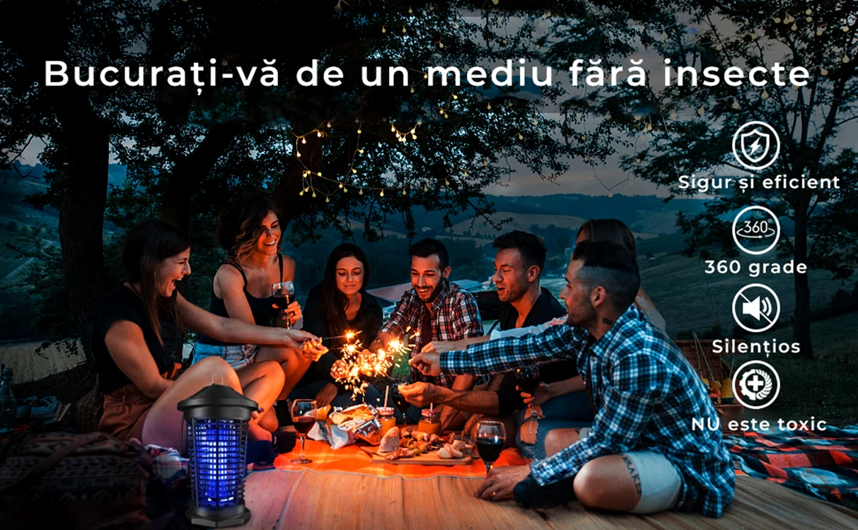 Imagine ilustrativă despre eficacitatea lămpilor UV anti-insecte chiar și în natură Foto eMAG