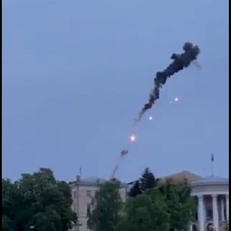 O dronă ucraineană a fost doborâtă la Kiev FOTO Captură Twitter