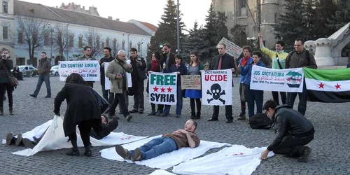 Protest clujean în semn de solidaritate cu revoluţia siriană