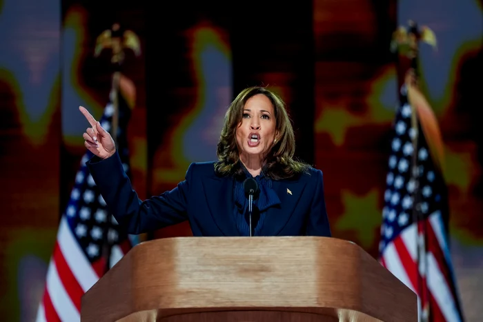 Kamala Harris a ținut un discurs de acceptare a nominalizării democrate la președinție FOTO EPA-EFE