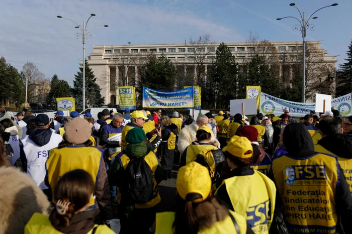 Sindicaliștii din învățământ protestează miercuri FOTO Inquam Photos / Malina Norocea