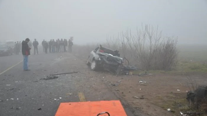 Imagine de la locul accidentului