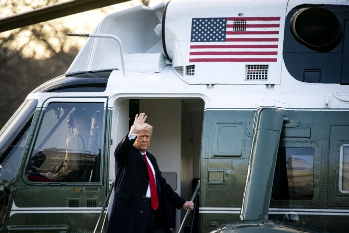 Preşedintele american Donald Trump părăseşte Casa Albă la încheierea mandatului. FOTO EPA-EFE