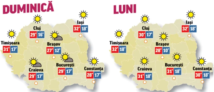 Prognoza meteo pentru următoarele două zile anunță că vremea începe să se amelioreze