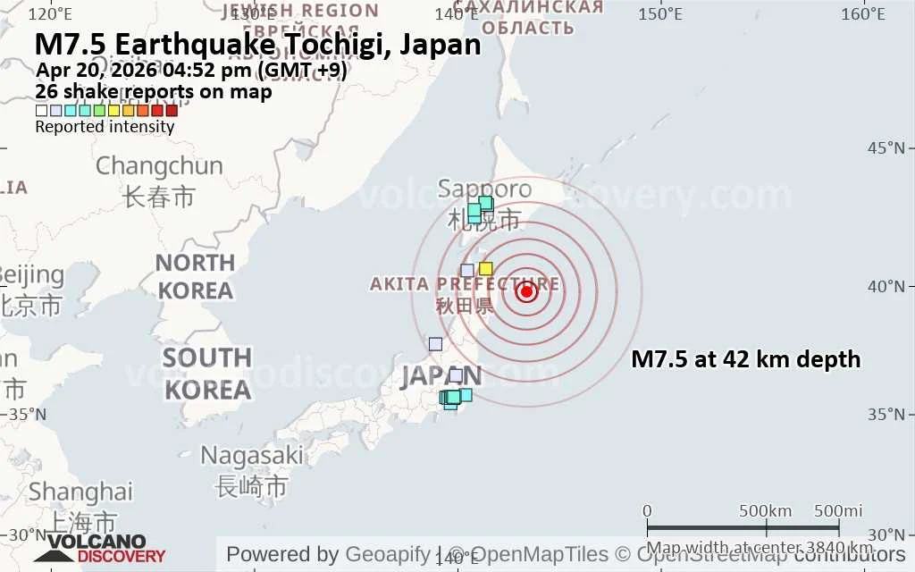 Alertă de tsunami în Japonia după un cutremur puternic în nord-estul țării. Se așteaptă valuri de până la trei metri și s-a ordonat evacuări de urgență